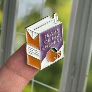 Tears Of My Enemies OJ Juice Box Enamel Pin/ Brooch Lapel